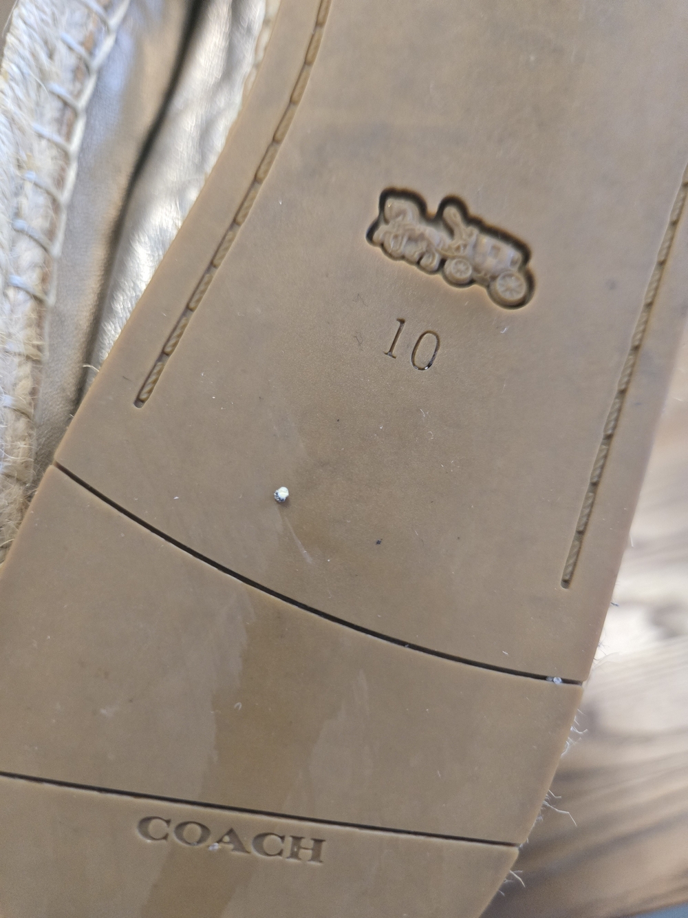 Coach Camryn Metallic Leather Espadrille Slip-on Size 10 - Picture 9 of 14